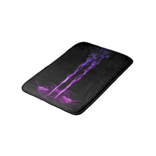 Tapete De Banheiro Dragão Negro e Roxo Fumaça