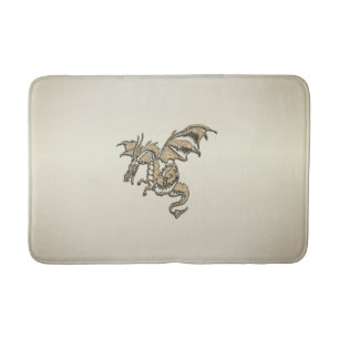 Tapete De Banheiro Dragão ouro