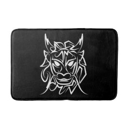 Tapete De Banheiro Dragão Tribal Negro e Branco