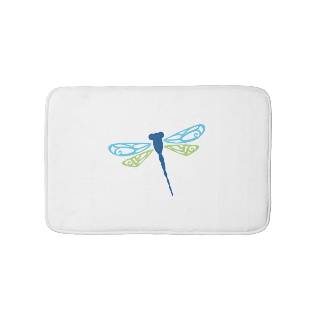 Tapete De Banheiro Dragonfly Azul & Verde (frente)