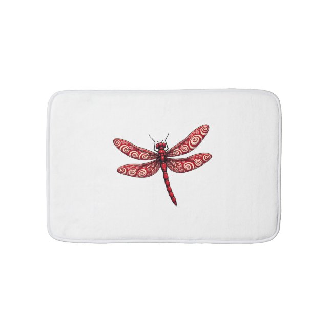 Tapete De Banheiro Dragonfly de espiral de menta-pimenta (frente)