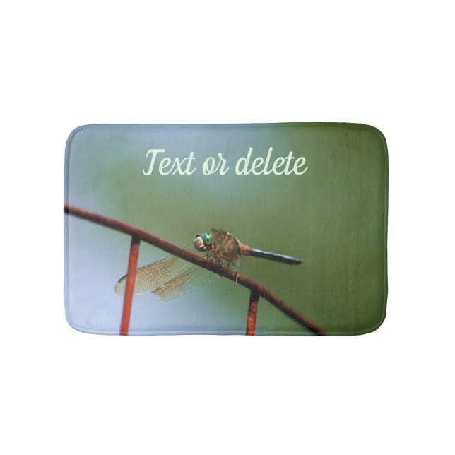 Tapete De Banheiro Dragonfly On Wire Fence Close Personalizado (frente)
