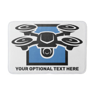 Tapete De Banheiro Drone de Texto Personalizado