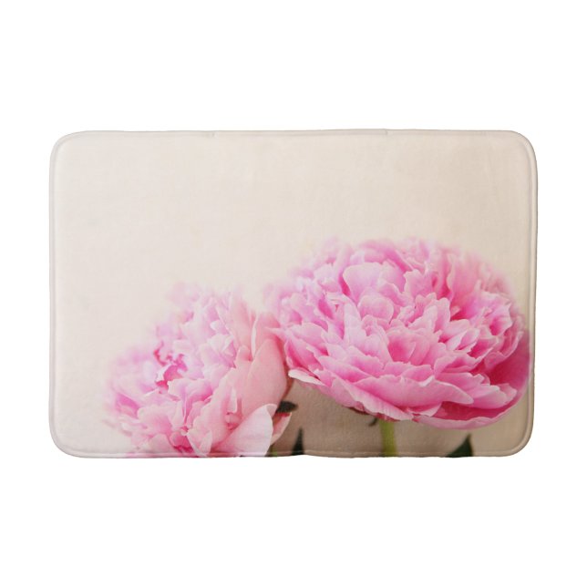 Tapete De Banheiro Duas peônias cor-de-rosa (Frente)