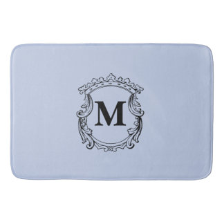 Tapete De Banheiro Dusty Blue Custom Monogram Crest