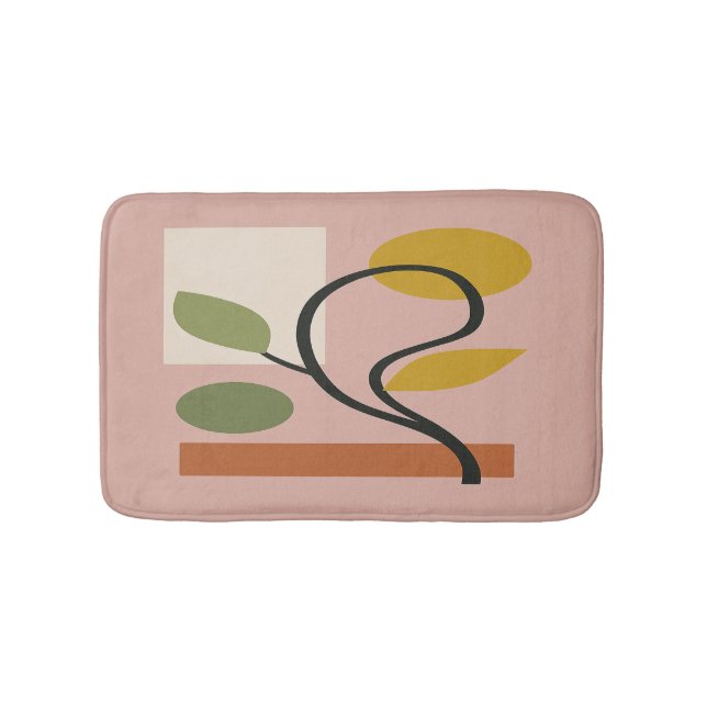 Tapete De Banheiro Dusty Rose Contemporary Geometric  (frente)