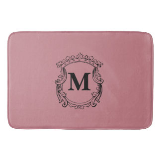Tapete De Banheiro Dusty Rose Custom Monogram Crest