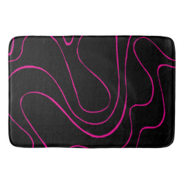 Tapete De Banheiro Ebb e Fluxo 2 - Magenta e Preto