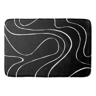 Tapete De Banheiro Ebb e Fluxo 2 - Preto em Branco
