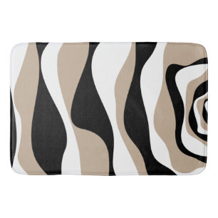 Tapete De Banheiro Ebb e Fluxo 4 - Taupe, Preto e Branco