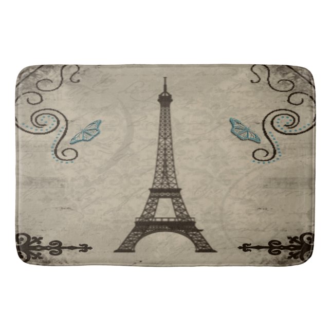 Tapete De Banheiro Eiffel Tower Grunge Bath Mat (Frente)