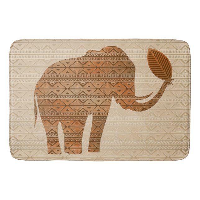 Tapete De Banheiro Elefante - Design de Arte Tribal (Frente)