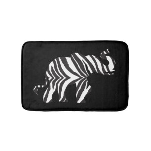 Tapete De Banheiro Elefante feito de Zebra Stripes