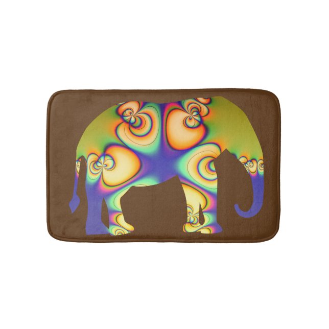 Tapete De Banheiro Elefante psicadélico do Fractal (frente)