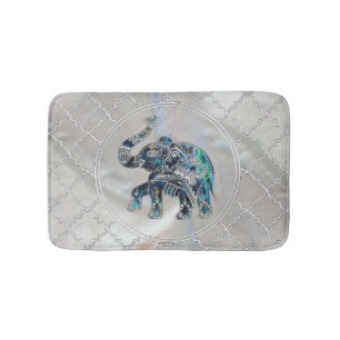 Tapete De Banheiro Elefante quadro prata no olmo e na pérola