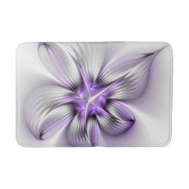 Tapete De Banheiro Elegância Floral Arte Fractal Violeta Abstrata Mod