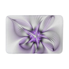 Tapete De Banheiro Elegância Floral Arte Fractal Violeta Abstrata Mod
