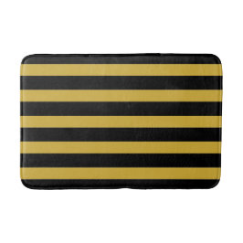 Tapete De Banheiro Elegant Black and Metallic Gold Stripe