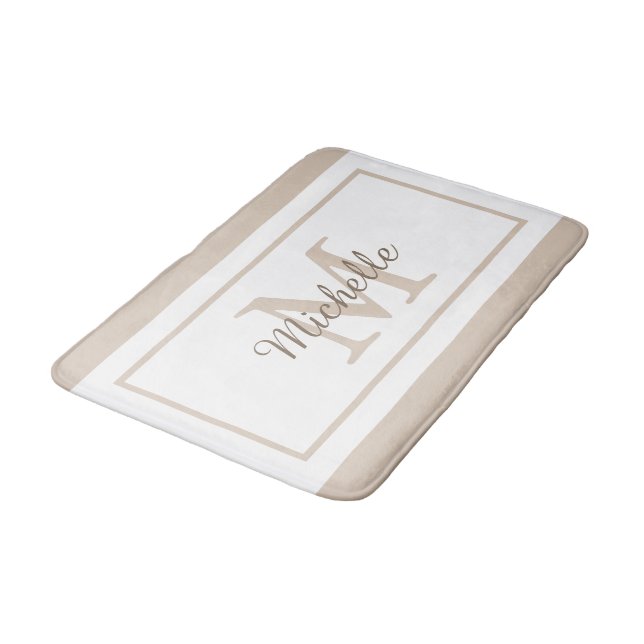 Tapete De Banheiro Elegant Monogram Script Name (Angulado)