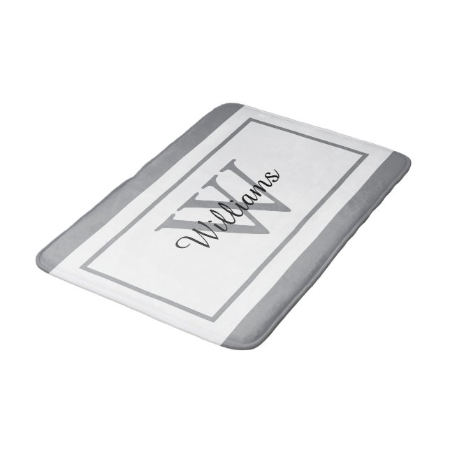 Tapete De Banheiro Elegant Monogram Script Name (Angulado)