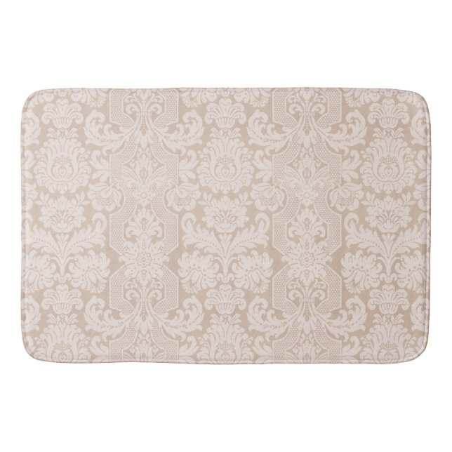 Tapete De Banheiro Elegant Ornate Cream Victorian Damask (Frente)