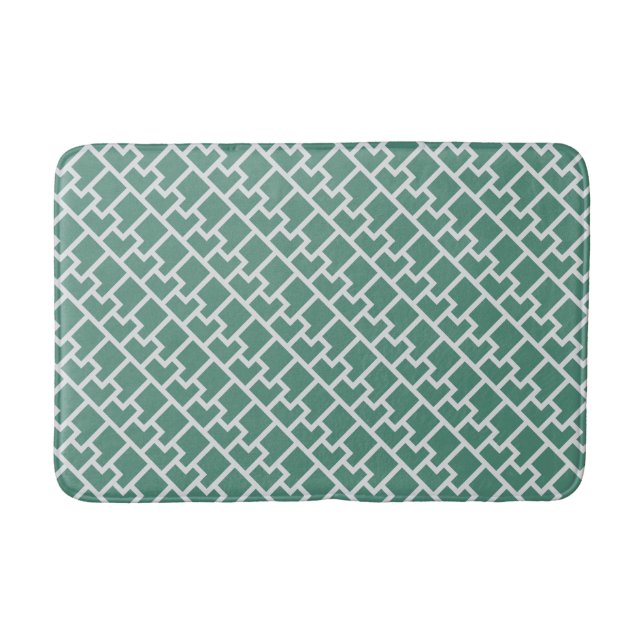 Tapete De Banheiro Elegant Sage Green Geometric Pattern (Frente)