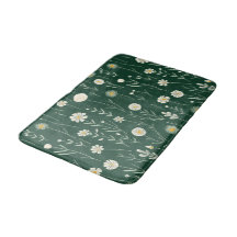 Elegant Wildflower Pattern on Dark Green 