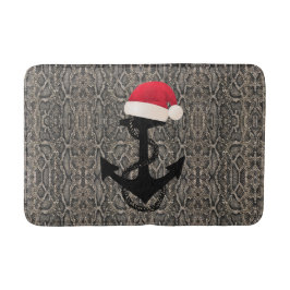 Tapete De Banheiro elegante ANCHOR náutico com SANTA HAT |