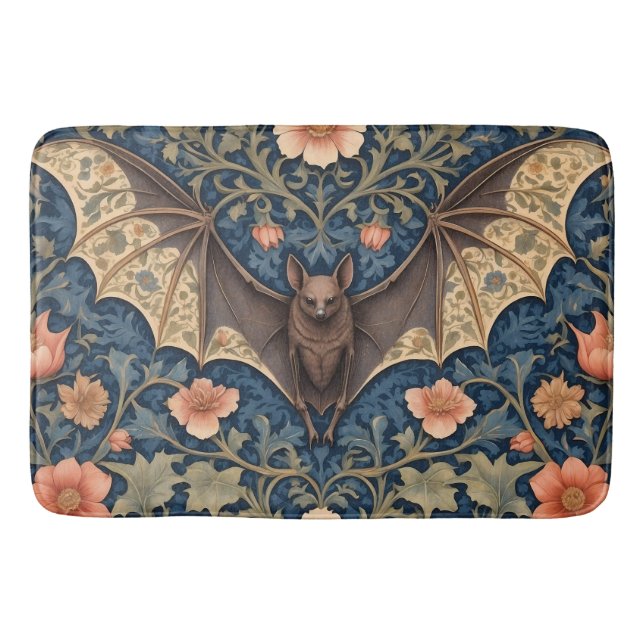 Tapete De Banheiro Elegante Bat Voador William Morris Inspirou Floral (Frente)
