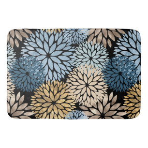 Tapete De Banheiro Elegante Blue Dahlia Floral