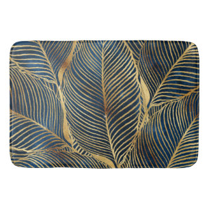 Tapete De Banheiro Elegante Blue Leaf Design