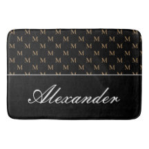 Elegante Dourado branco preto monograma