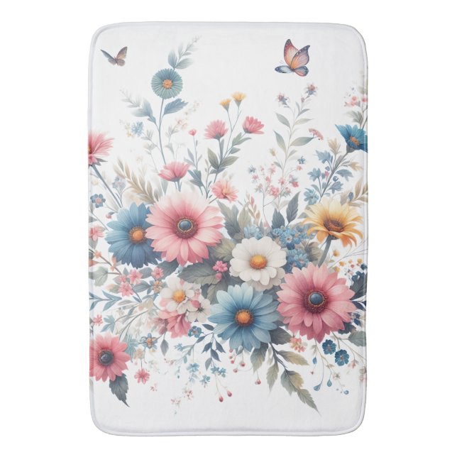 Tapete De Banheiro Elegante Floral Blooms (Frente Vertical)