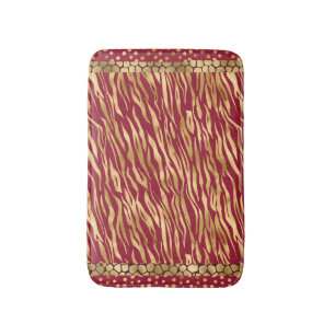 Tapete De Banheiro Elegante Impressão Animal Burgundy Luxo Chic Dour