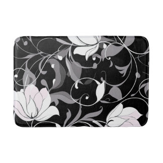 Tapete De Banheiro Elegante Noir Floral Swirl
