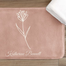 Elegante Nome de Flor Simples Rosa Empoeirada