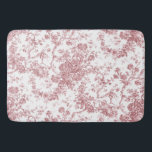Tapete De Banheiro Elegante Vintage Francês Gravado Floral Toile-Pink<br><div class="desc">Padrão elegante,  ornamentado,  cor-de-rosa e branco vintage toile de jouy,  com flores exóticas,  vinhas e folhagem interligadas com terras e cestos de rosas. Este padrão foi adaptado de um fragmento histórico têxtil francês cerca de 1910 na coleção Smithsonian. O padrão é de alta resolução,  mas não pode ser marcado.</div>