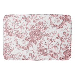 Tapete De Banheiro Elegante Vintage Francês Gravado Toile-Pink