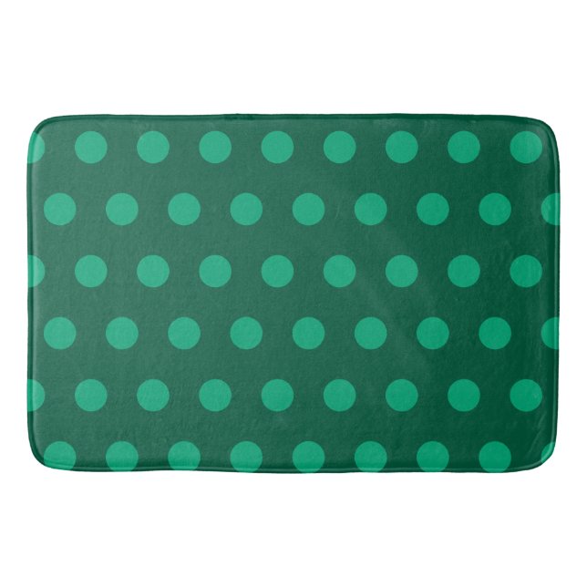 Tapete De Banheiro Emerald Green Polka Dots  (Frente)