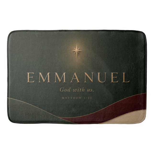 Tapete De Banheiro EMMANUEL | Mateus 1:23 Cristão  (Frente)
