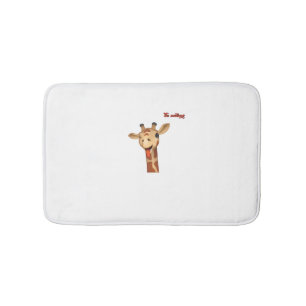 Tapete De Banheiro emoji a piscar a língua na face da girafa