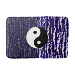 Tapete De Banheiro Energia Zen Yin Yang Azul Tranquilidade