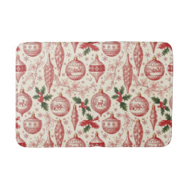 Tapete De Banheiro Enfeites de Natal em Toile Vermelho Chinoiserie