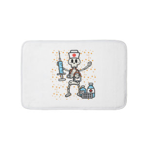 Tapete De Banheiro Enfermeira Ortopedia Halloween Skeleton Scrub Top