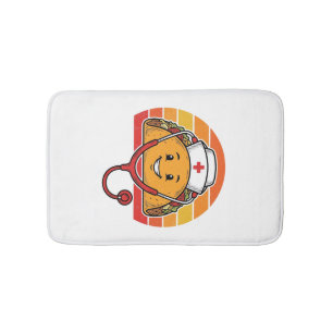 Tapete De Banheiro Enfermeira Taco Retro Vintage Desenho de Gravura_1
