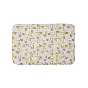 Tapete De Banheiro Engraçado Cartoon Corgi Pattern