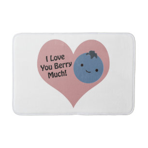 Tapete De Banheiro Engraçado Eu Te Amo Muito Bonito Kawaii Blueberry