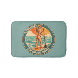 Tapete De Banheiro Entre A Bordo SUP Pinup Paddleboard Loja de Surf R
