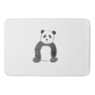 Tapete De Banheiro Esboço preto e branco do panda