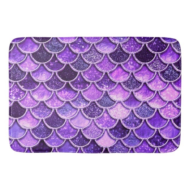 Tapete De Banheiro Escalas de Sereia Ultra Violet Glitter (Frente)
